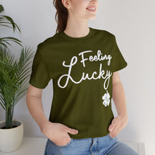 Load image into Gallery viewer, Feeling Lucky 2024 St Patricks Day Unisex Jersey Short Sleeve Tee
