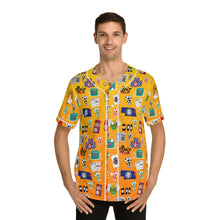 Load image into Gallery viewer, What’s Wild Vibrant Men's Baseball Jersey - Game Night Graphics