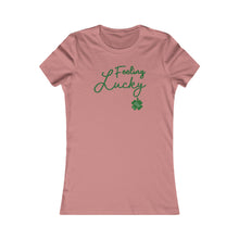 Load image into Gallery viewer, St Patricks Day 2024 Feeling Lucky Four Leaf Clover Women's Favorite Tee