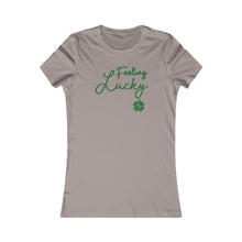 Load image into Gallery viewer, St Patricks Day 2024 Feeling Lucky Four Leaf Clover Women's Favorite Tee