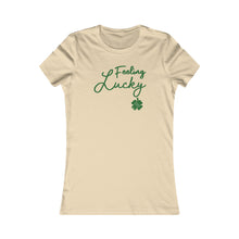 Load image into Gallery viewer, St Patricks Day 2024 Feeling Lucky Four Leaf Clover Women's Favorite Tee