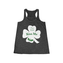 Load image into Gallery viewer, Kiss Me Im Irish Feeling Lucky Women's Flowy Racerback Tank