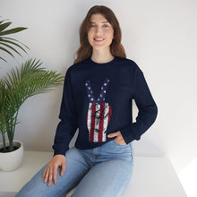 Load image into Gallery viewer, Independence Day USA Peace Fingers Unisex Heavy Blend™ Crewneck Sweatshirt