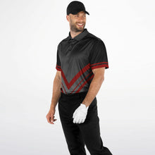 Load image into Gallery viewer, Golf V Red & Black Polo Shirt - AOP