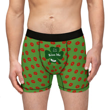 Load image into Gallery viewer, Kiss Me I’m Irish Green Men's Boxers (AOP)