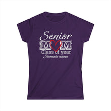 Load image into Gallery viewer, Senior Mom Class of Year and Students Name Customizable Women's Softstyle Tee