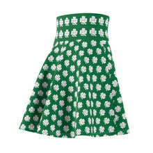 Load image into Gallery viewer, Kiss Me Im Irish St Pattys Women's Dark Green Skater Skirt (AOP)
