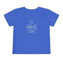 Load image into Gallery viewer, Team Platinum 2023 conference muscle heart barbell change your habits change your life in training Toddler Short Sleeve Tee