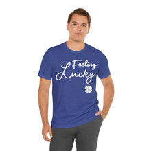 Load image into Gallery viewer, Feeling Lucky 2024 St Patricks Day Unisex Jersey Short Sleeve Tee