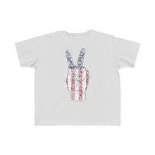 Load image into Gallery viewer, Independence Day USA Peace Fingers Toddler's Fine Jersey Tee