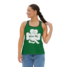 Load image into Gallery viewer, Kiss Me Im Irish Dark Green Women's Tank Top