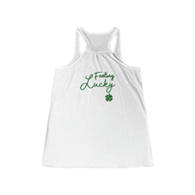 Load image into Gallery viewer, Kiss Me Im Irish Feeling Lucky Women's Flowy Racerback Tank