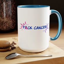 Load image into Gallery viewer, Kick Ass Mode Activated F Cancer Two-Tone Coffee Mugs, 15oz