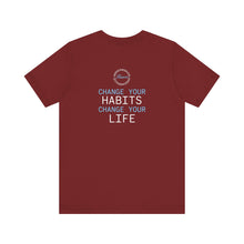 Load image into Gallery viewer, Team Platinum 2023 Conference Muscle Heart Change Your Habits Change Your Life Unisex Jersey Short Sleeve Crew Neck Tee