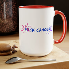 Load image into Gallery viewer, Kick Ass Mode Activated F Cancer Two-Tone Coffee Mugs, 15oz