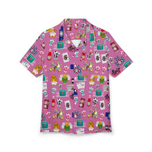 Load image into Gallery viewer, What’s Wild Pink Fun Tropical Print Unisex Hawaiian Button-Down Shirt for Summer Vibes