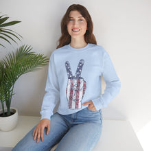 Load image into Gallery viewer, Independence Day USA Peace Fingers Unisex Heavy Blend™ Crewneck Sweatshirt