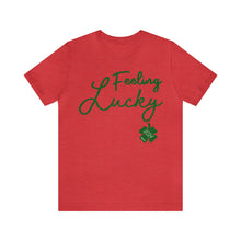 Load image into Gallery viewer, Feeling Lucky 2024 St Patricks Day Unisex Jersey Short Sleeve Tee