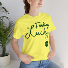 Load image into Gallery viewer, Feeling Lucky 2024 St Patricks Day Unisex Jersey Short Sleeve Tee