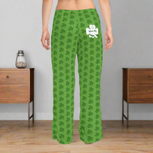 Load image into Gallery viewer, Kiss Me Im Irish St Pattys Day Womens Green Pajama Pants