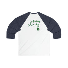 Load image into Gallery viewer, Kiss Me I’m Feeling Lucky St Patrick’s Day Unisex 3\4 Sleeve Baseball Tee