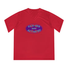 Load image into Gallery viewer, Kick Ass Mode Activated F Cancer Women's Performance V-Neck T-Shirt