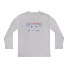 Load image into Gallery viewer, Health Coach in Training muscle barbell heart Youth Long Sleeve Tee