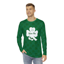 Load image into Gallery viewer, Kiss Me Im Irish St Pattys Day Men's Long Sleeve Shirt (AOP)