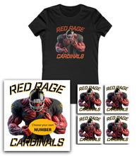 Load image into Gallery viewer, Cardinals Red Rage Personalized Women’s Football Fan Favorite Soft Shirt