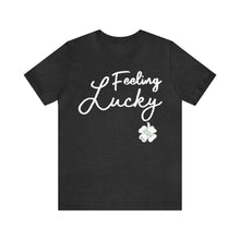 Load image into Gallery viewer, Feeling Lucky 2024 St Patricks Day Unisex Jersey Short Sleeve Tee