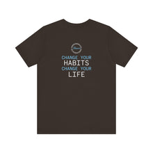 Load image into Gallery viewer, Team Platinum 2023 Conference Muscle Heart Change Your Habits Change Your Life Unisex Jersey Short Sleeve Crew Neck Tee