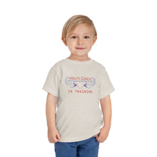 Load image into Gallery viewer, Health Coach in Training muscle barbell heart Toddler Short Sleeve Tee