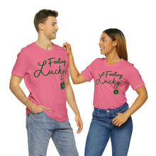 Load image into Gallery viewer, Feeling Lucky 2024 St Patricks Day Unisex Jersey Short Sleeve Tee