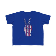 Load image into Gallery viewer, Independence Day USA Peace Fingers Toddler's Fine Jersey Tee