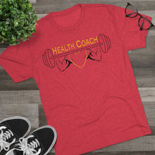 Load image into Gallery viewer, Health Coach Muscle Heart Barbell Unisex Tri-Blend Crew Tee