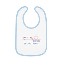 Load image into Gallery viewer, Health Coach in Training heartbeat Baby Contrast Trim Jersey Bib