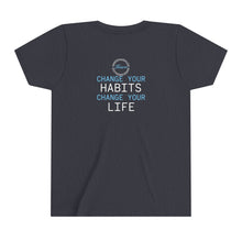 Load image into Gallery viewer, Team Platinum 2023 Conference Change Your Habits Change Your Life Youth Short Sleeve Crew Neck Tee