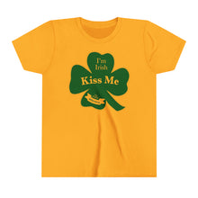 Load image into Gallery viewer, Kiss Me I’m Irish St Patrick’s Day Youth Short Sleeve Tee