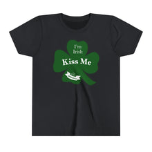 Load image into Gallery viewer, Kiss Me I’m Irish St Patrick’s Day Youth Short Sleeve Tee