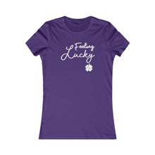 Load image into Gallery viewer, St Patricks Day 2024 Feeling Lucky Four Leaf Clover Women's Favorite Tee