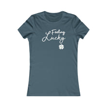 Load image into Gallery viewer, St Patricks Day 2024 Feeling Lucky Four Leaf Clover Women's Favorite Tee