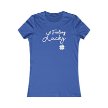 Load image into Gallery viewer, St Patricks Day 2024 Feeling Lucky Four Leaf Clover Women's Favorite Tee