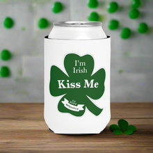 Load image into Gallery viewer, Kiss Me Im Irish Feeling Lucky St Pattys Can Cooler Sleeve