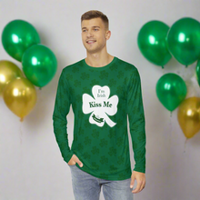 Load image into Gallery viewer, Kiss Me Im Irish St Pattys Day Men's Long Sleeve Shirt (AOP)