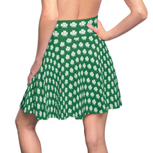 Load image into Gallery viewer, Kiss Me Im Irish St Pattys Women's Dark Green Skater Skirt (AOP)