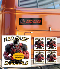 Load image into Gallery viewer, Cardinals Red Rage Personalized Black Bumper Stickers