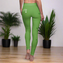 Load image into Gallery viewer, St Pattys Day Feeling Lucky Women's Cut & Sew Casual Green Leggings