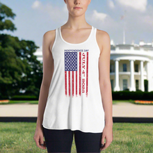Load image into Gallery viewer, Independence Day USA Flag July 4th 2025 Women's Flowy Racerback Tank