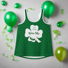Load image into Gallery viewer, Kiss Me Im Irish Dark Green Women's Tank Top