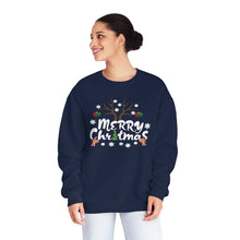 Load image into Gallery viewer, Merry Christmas Antlers Candy Canes Snowflake Unisex NuBlend® Crewneck Sweatshirt